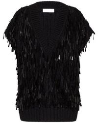 Valentino - Sequined Knitted Top - Lyst