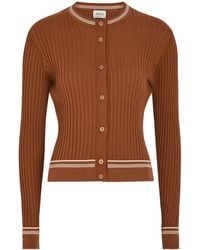 Tod's - Striped Trims Cotton-Knit Cardigan - Lyst
