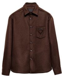 Prada - Triangle Logo-Patch Shirt - Lyst