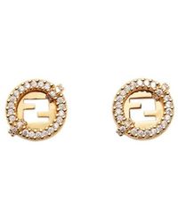 Fendi - Everround Embellished Earrings - Lyst