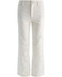 Alice + Olivia - Chic Laser-Cut Straight-Leg Jeans - Lyst