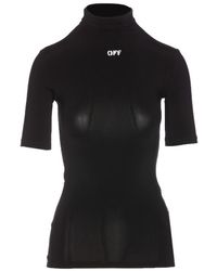 Off-White c/o Virgil Abloh - Logo Printed Turtleneck Top - Lyst