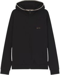 BOSS - Cotton-Blend Zip-Up Hoodie With Contrast Binding - Lyst