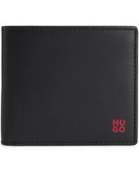 BOSS - Leather Wallet With Stacked Logo And Coin Pocket - Lyst