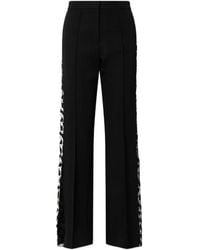 Sharon Wauchob - Lace-Trimmed Cotton And Silk-Blend Straight-Leg Pants - Lyst