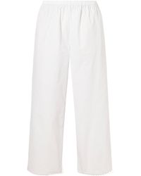 Rohe - Embroidered Cotton Poplin Wide-Leg Pants - Lyst