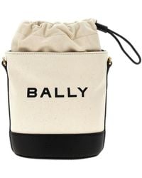 Bally - Bar Mini 8 Hours Logo Printed Bucket Bag - Lyst