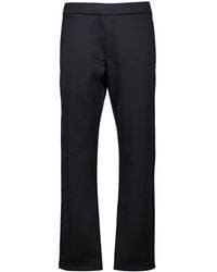 Prada - Logo-Patch Straight-Leg Trousers - Lyst