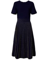 Carolina Herrera - Beaded Knitted Pleated Midi Dress - Lyst