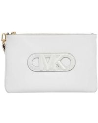 Michael Kors - Large Jet Set Leather Clutch Bag - Lyst