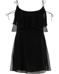Saint Laurent - Robe Ruffled Sleeveless Dress - Lyst