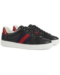 Gucci - Ace Web-Trim Sneakers - Lyst
