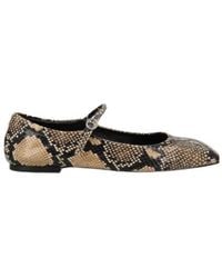 Aeyde - Animal-Print Buckle-Detail Ballet Flats - Lyst