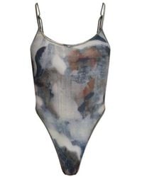 DIESEL - Ella-Utlt Camo Print Ribbed Thong Swimsuit - Lyst