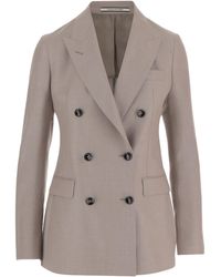 Tagliatore - V-Neck Double-Breasted Blazer - Lyst