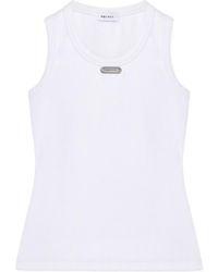 McQueen - Cotton Logo-Plaque Tank Top - Lyst