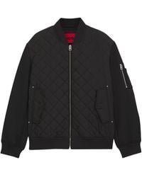 BOSS - Hugo Quilted Bomber Jacket - Lyst