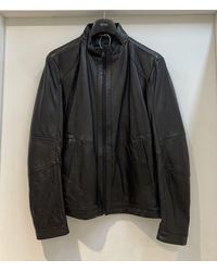 BOSS - Long-Sleeved Leather Jacket - Lyst