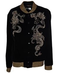 Saint Laurent - Long-Sleeved Pilot Baseball Casual Jacket - Lyst