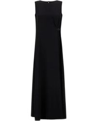 Herno - Draped Sleeveless Maxi Dress - Lyst