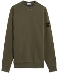 Stone Island - Logo-Patch Crewneck Sweatshirt - Lyst