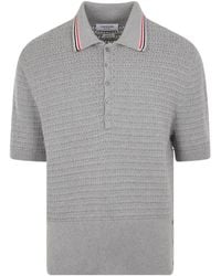 Thom Browne - Rwb Stripe Polo Shirt - Lyst