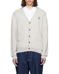 Maison Kitsuné - Maison Kitsuné Fox Head Patch Knitted Cardigan - Lyst