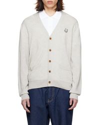 Maison Kitsuné - Maison Kitsuné Fox Head Patch Knitted Cardigan - Lyst