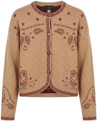 Alanui - Bandana Jacquard Paisley-Intarsia Wool Cardigan - Lyst