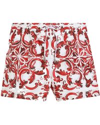 Dolce & Gabbana - Maiolica Print Swim Shorts - Lyst