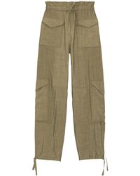 Ganni - Light Slub High Waist Cargo Trousers - Lyst