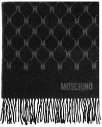 Moschino - Monogram Fringed Knitted Scarf - Lyst