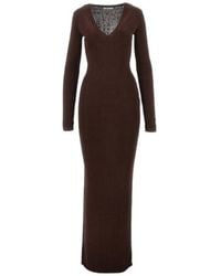Entire studios - Long Sleeve V-Neck Knitted Dress - Lyst