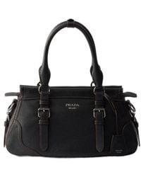Prada - Large Leather Tote Bag - Lyst
