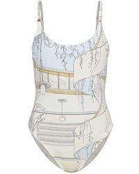 Tory Burch - Graphic-Print Scoop-Neck Swimsuit - Lyst
