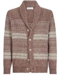 Brunello Cucinelli - Alpaca, Cashmere And Wool Nordic-Jacquard Cardigan - Lyst
