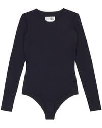 MM6 by Maison Margiela - Long-Sleeved Crewneck Bodysuit - Lyst