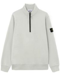 Stone Island - Logo Patch Quarter-Zip Sweatshirt - Lyst