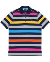 Paul & Shark - Striped Short-Sleeved Polo Shirt - Lyst