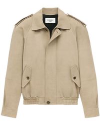 Saint Laurent - Button Detailed Bomber Jacket - Lyst