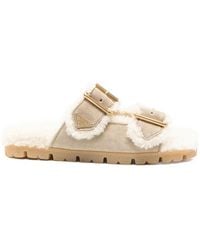 Prada - Triangle-Logo Open-Toe Sandals - Lyst