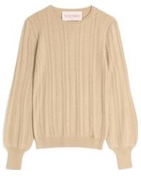 Valentino - Logo Plaque Crewneck Jumper - Lyst