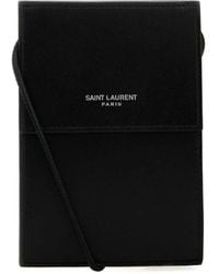 Saint Laurent - Logo Printed Foldover Top Shoulder Bag - Lyst