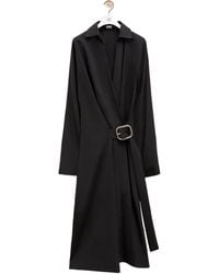 Loewe - Long-Sleeved Belted Midi Dress - Lyst