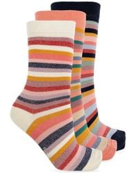 Paul Smith - Three Pack Of Cotton Socks With Lurex Thread - Lyst