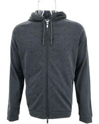 Armani Collezioni - Long-Sleeved Zipper Hooded Sweater - Lyst