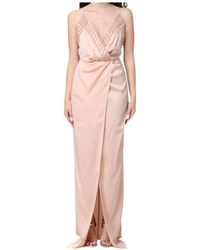 Elisabetta Franchi - Draped Sequin Maxi Dress - Lyst