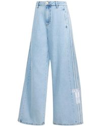 adidas Originals - Side Stripe Wide-Leg Jeans - Lyst