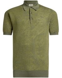 Etro - Floral Paisley Motif Knit Polo Shirt - Lyst