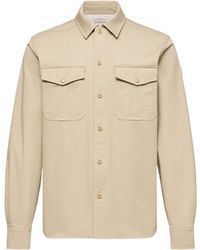 Moncler - Cotton Blend Gabardine Long Sleeve Shirt - Lyst